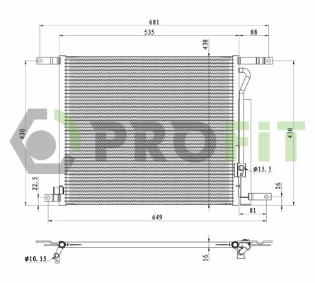 Radiador de aparelho de ar condicionado Chevrolet Aveo II T250, T255
