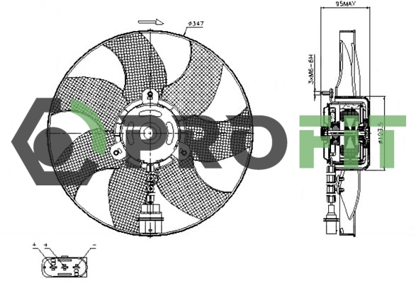 Compre EV0010193 Jdeus Ventilador elétrico de esfriamento montado (motor + roda de aletas)