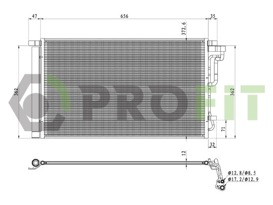 Radiador de aparelho de ar condicionado Hyundai I30  PD