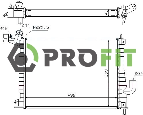  Radiador de esfriamento de motor Opel Vectra B carrinha (31) (1995 - 2002) B