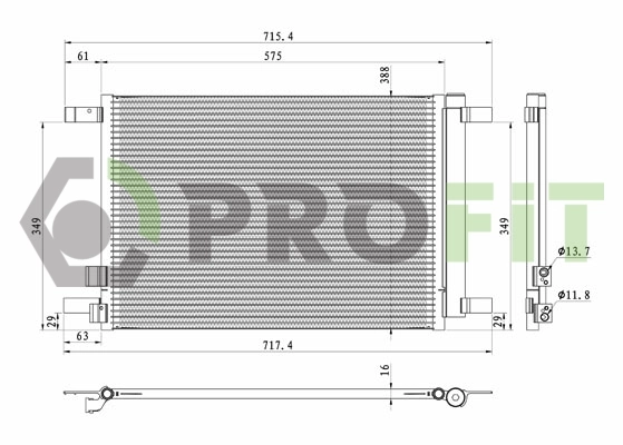 Radiador de aparelho de ar condicionado para Skoda Octavia IV A8 NX3, NN3, PV3