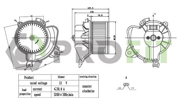  Motor de ventilador de forno (de aquecedor de salão) Citroen Nemo сaixa (2009 - 2026) 