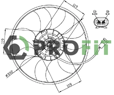  Ventilador elétrico de esfriamento montado (motor + roda de aletas) Renault Clio III hatchback (BR01, CR01) (2005 - 2014) III