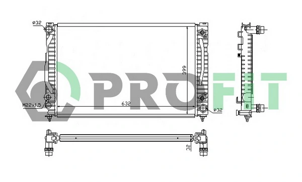 Radiador de esfriamento de motor 710924080 Fiat/Alfa/Lancia