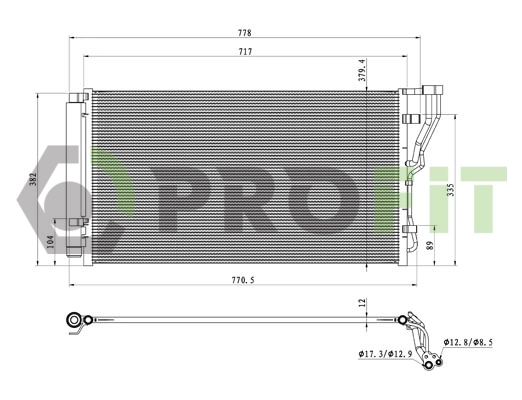 Radiador de aparelho de ar condicionado para Hyundai Sonata VI YF