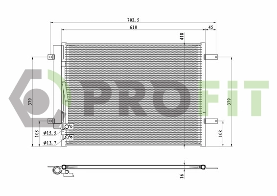  Radiador de aparelho de ar condicionado Volkswagen Passat B6 carrinha (3C5) (2005 - 2011) B6