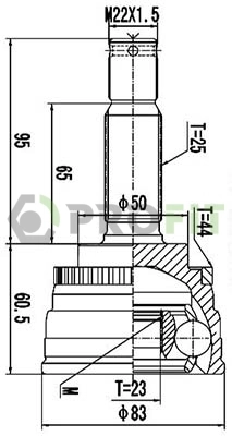 Junta homocinética externa dianteira HY002A44 HDK