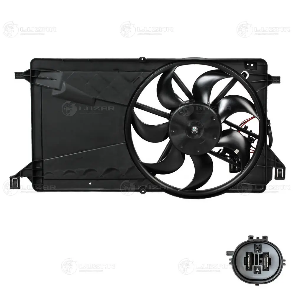 EV0121140 Jdeus Difusor do radiador de esfriamento, montado com motor e roda de aletas