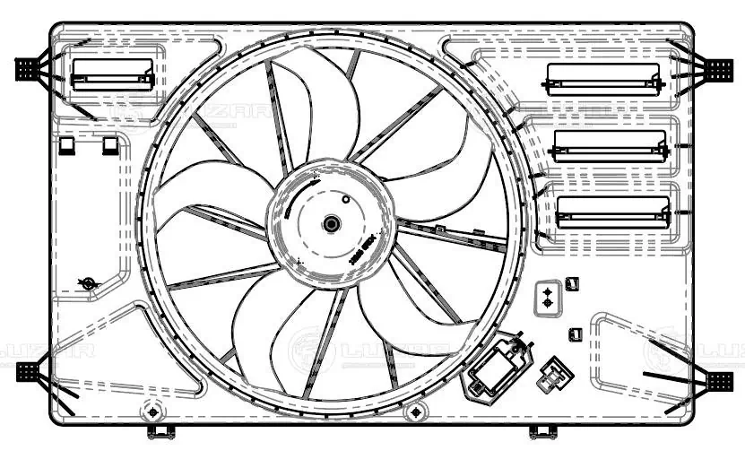 Difusor do radiador de esfriamento, montado com motor e roda de aletas Luzar LFK1014 preço, a partir de 152,71 USD