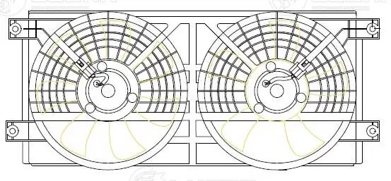 Ventilador elétrico de esfriamento montado (motor + roda de aletas) SsangYong Actyon SPORTS QJ