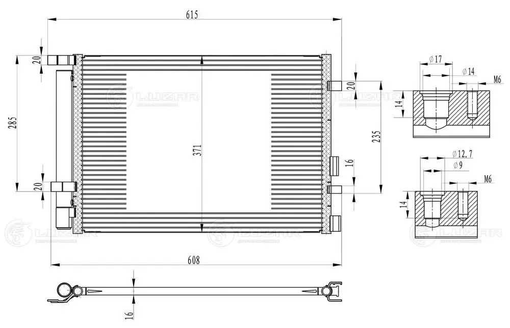 976061J010 Honda Radiador de aparelho de ar condicionado