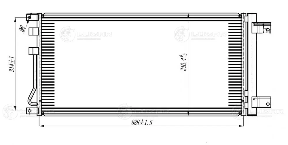 LRAC1755 Luzar Radiador de aparelho de ar condicionado