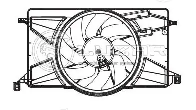 Ventilador elétrico de esfriamento montado (motor + roda de aletas) Ford Focus III CB8