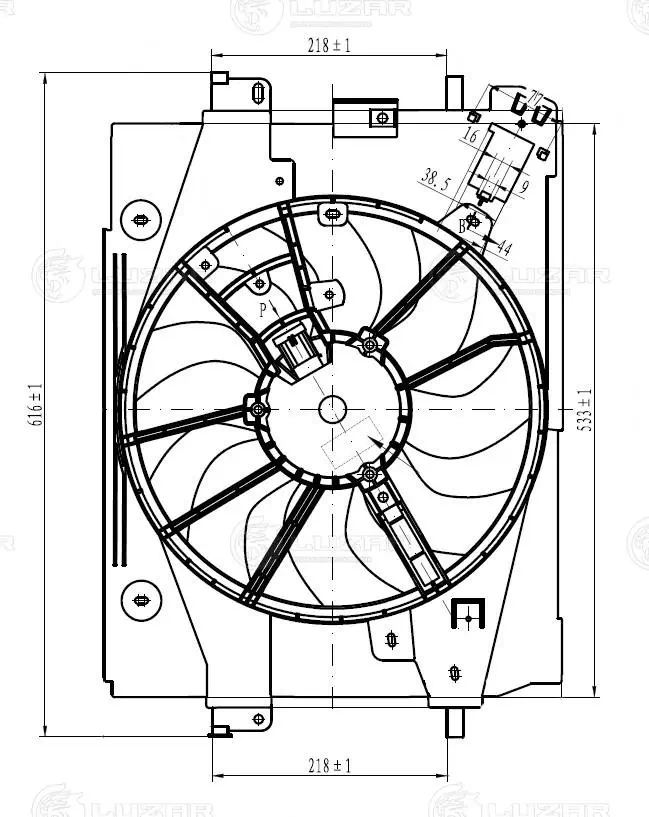Difusor do radiador de esfriamento, montado com motor e roda de aletas Jdeus EV0231130 preço, a partir de 59,43 USD
