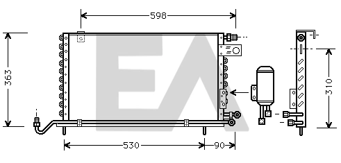 Radiador de aparelho de ar condicionado Volkswagen Golf II hatchback (19E, 1G1) (1983 - 1992) II