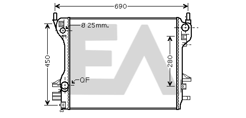 Radiador de esfriamento de motor 4R838005BB Jaguar