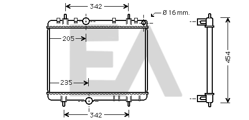 Radiador de esfriamento de motor Citroen C4 UD