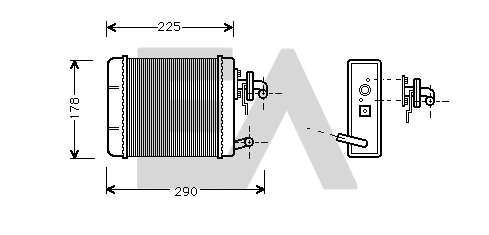 Radiador de forno (de aquecedor) para Fiat Panda 141A