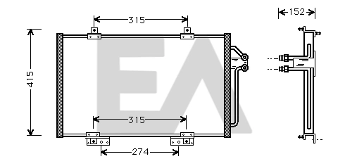  Radiador de aparelho de ar condicionado Renault Espace II monovolume (J63) (1991 - 1997) II