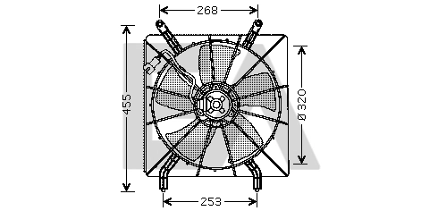 Ventilador (roda de aletas) do radiador de esfriamento direito 601540 TYC