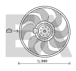 Ventilador elétrico de esfriamento montado (motor + roda de aletas) Opel Meriva B 