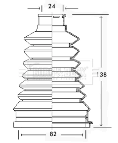 Bota de proteção externa de junta homocinética do semieixo dianteiro Renault 19 II S53