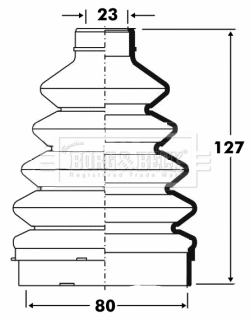 Bota de proteção externa de junta homocinética do semieixo dianteiro Opel Combo B 
