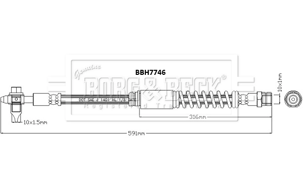 Mangueira do freio dianteira Volkswagen Golf 6 5K1