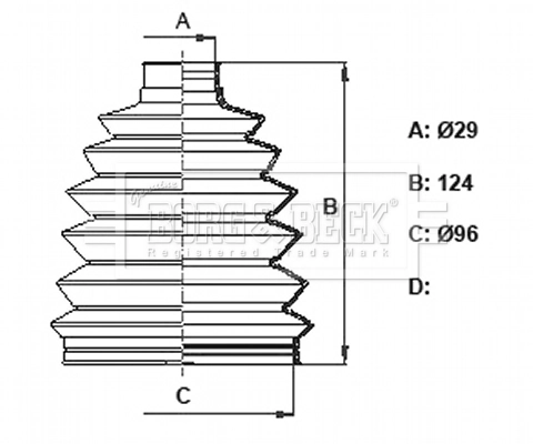 Bota de proteção externa de junta homocinética do semieixo dianteiro para Mercedes R  W251