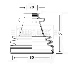 Bota de proteção externa de junta homocinética do semieixo dianteiro para Citroen Saxo  S0, S1