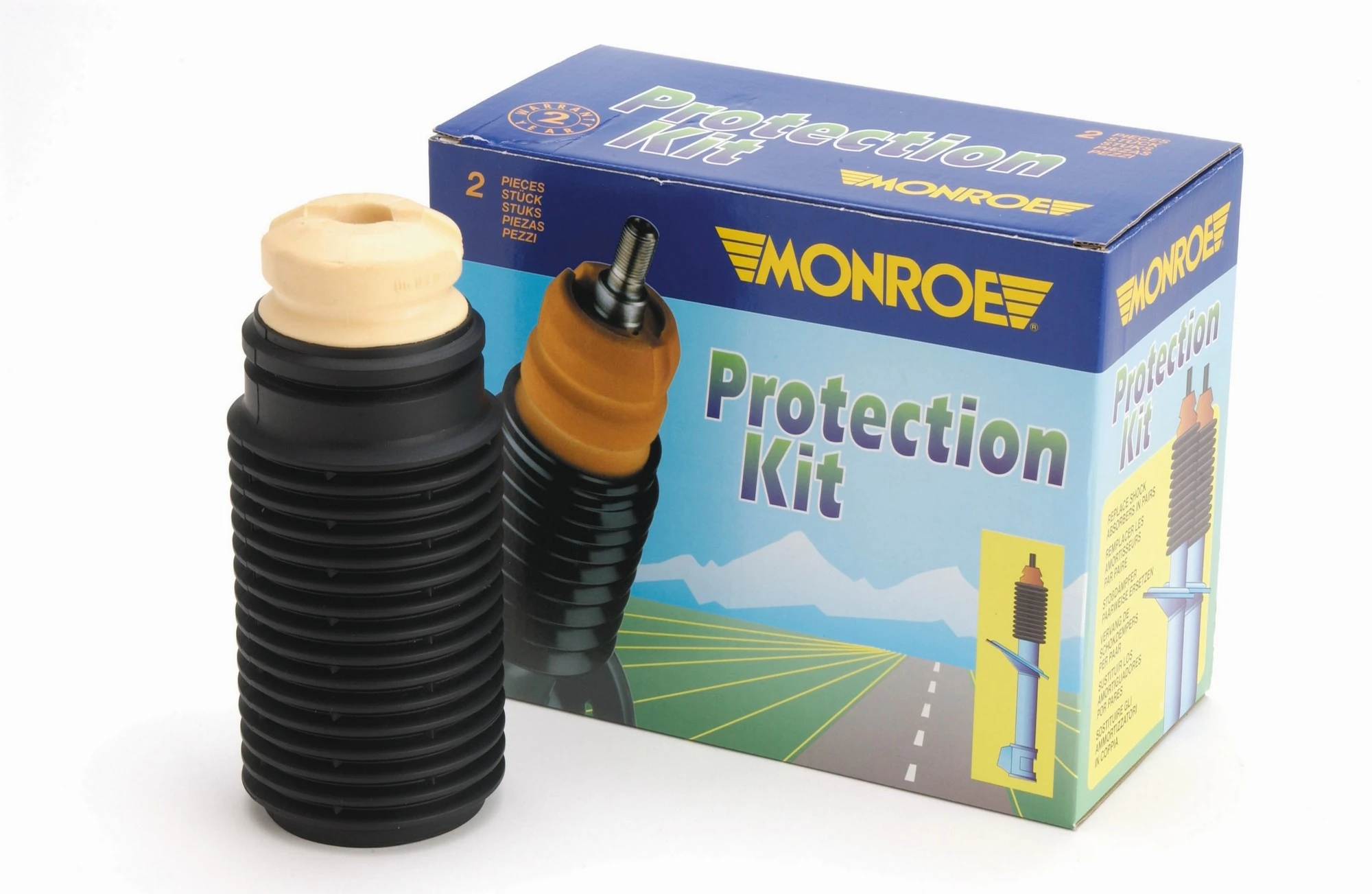 Pára-choque (grade de proteção) de amortecedor traseiro + bota de proteção Opel Corsa D S07