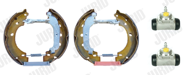 Compre 0204114856 Bosch Sapatas do freio traseiras de tambor, montadas com cilindros, kit