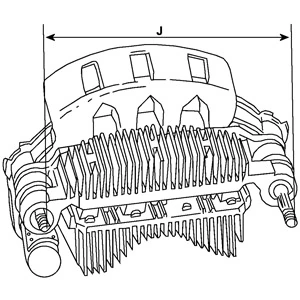 Eixo de diodos do gerador Subaru Outback II B12, BE, BH
