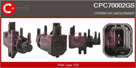 Convertidor de pressão (solenoide) de supercompressão 9663116980 VAG