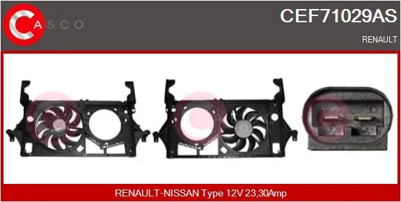  Ventilador elétrico de esfriamento montado (motor + roda de aletas) Renault Master II сaixa (HD, FD) (2003 - 2010) II