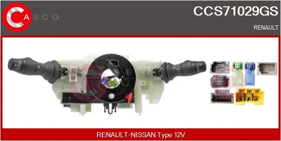 Comutador instalado na coluna da direção, montado Renault Megane III DZ0, DZ1