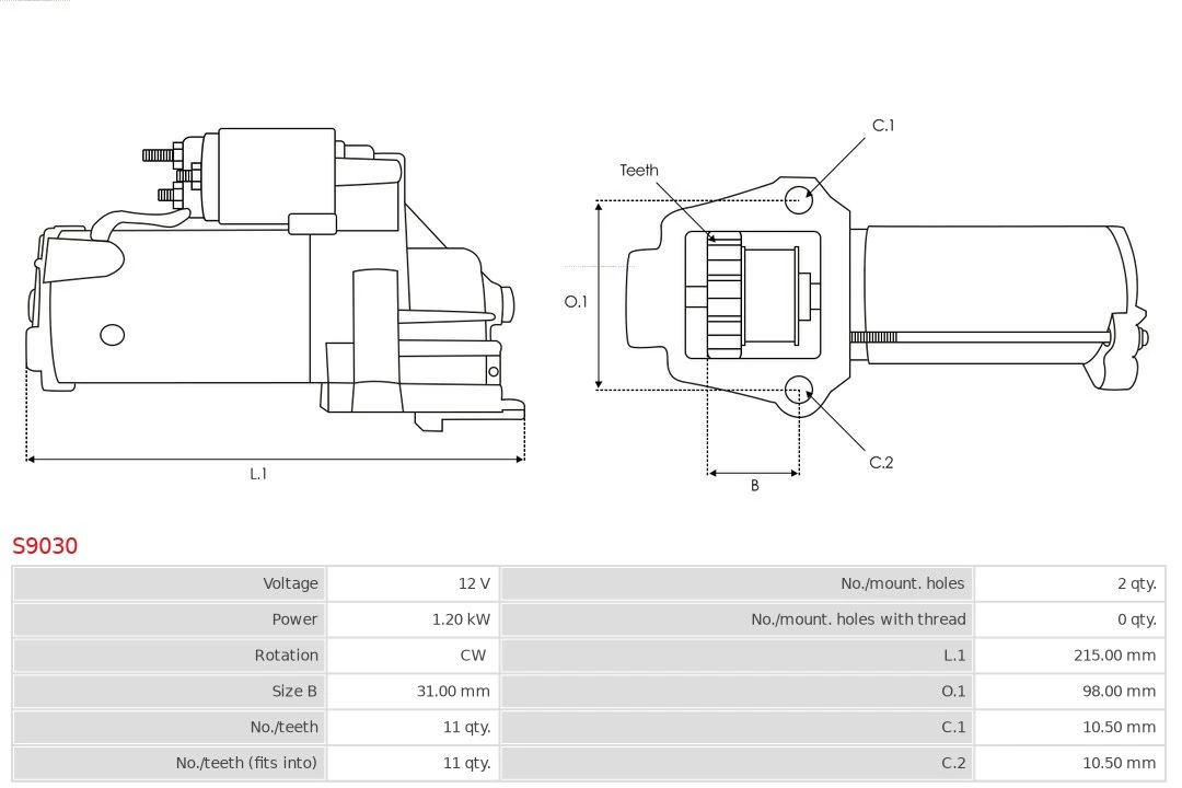 Motor de arranco S9030 As-pl