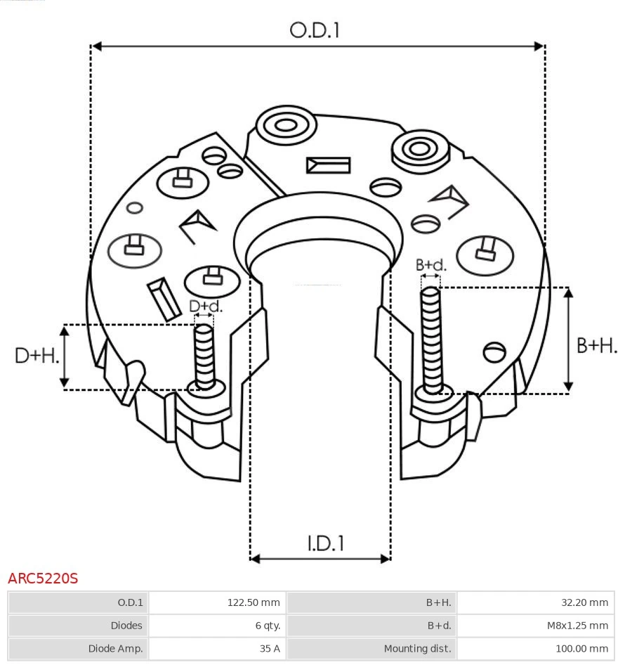Eixo de diodos do gerador Mitsubishi ME701861 preço, a partir de 33,97 USD