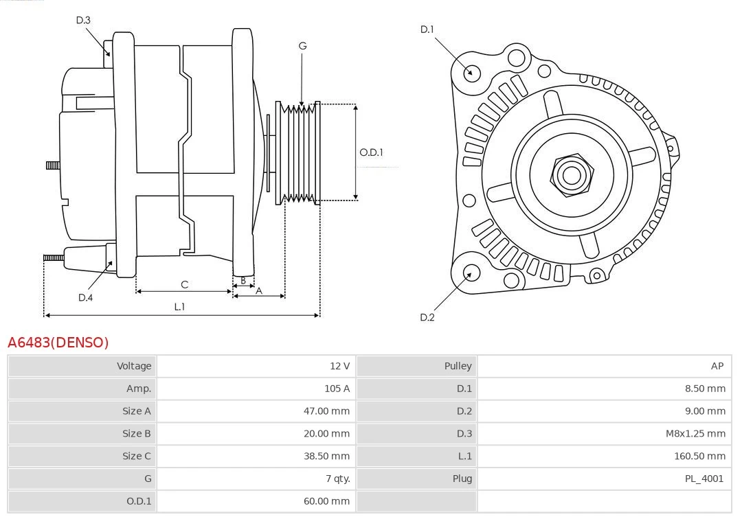 Gerador As-pl A6483DENSO