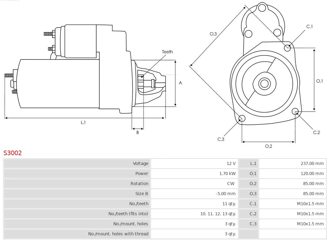 Motor de arranco S3002 As-pl