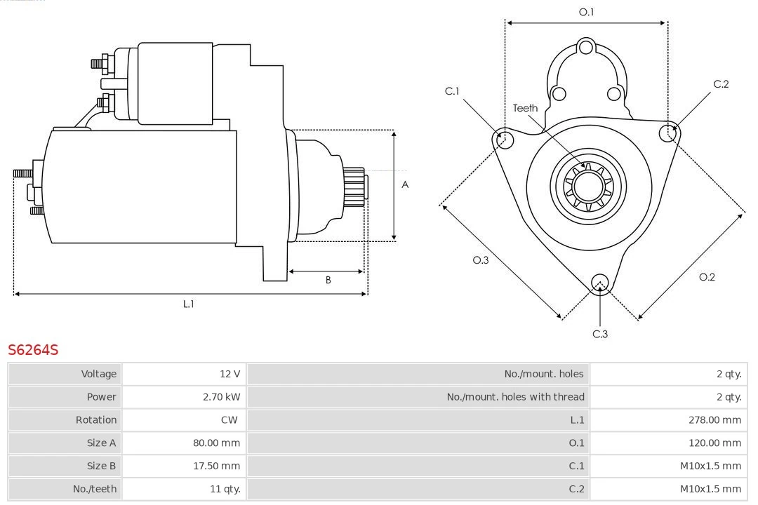 Motor de arranco S6264S As-pl