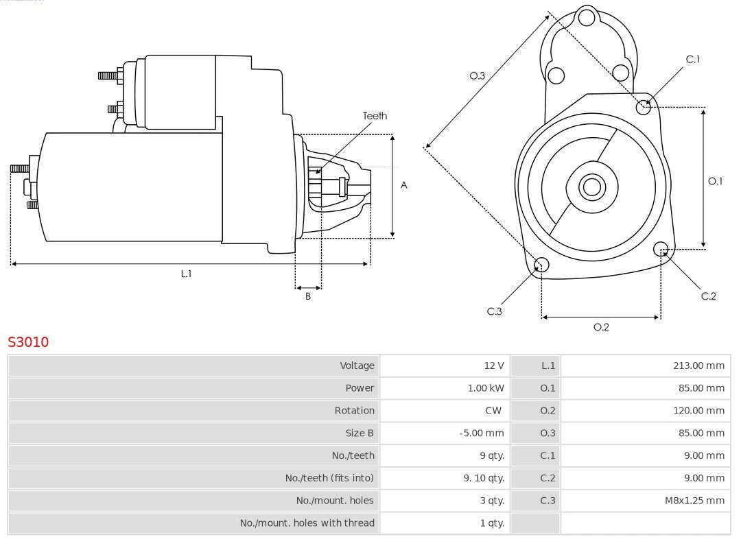 Motor de arranco S3010 As-pl