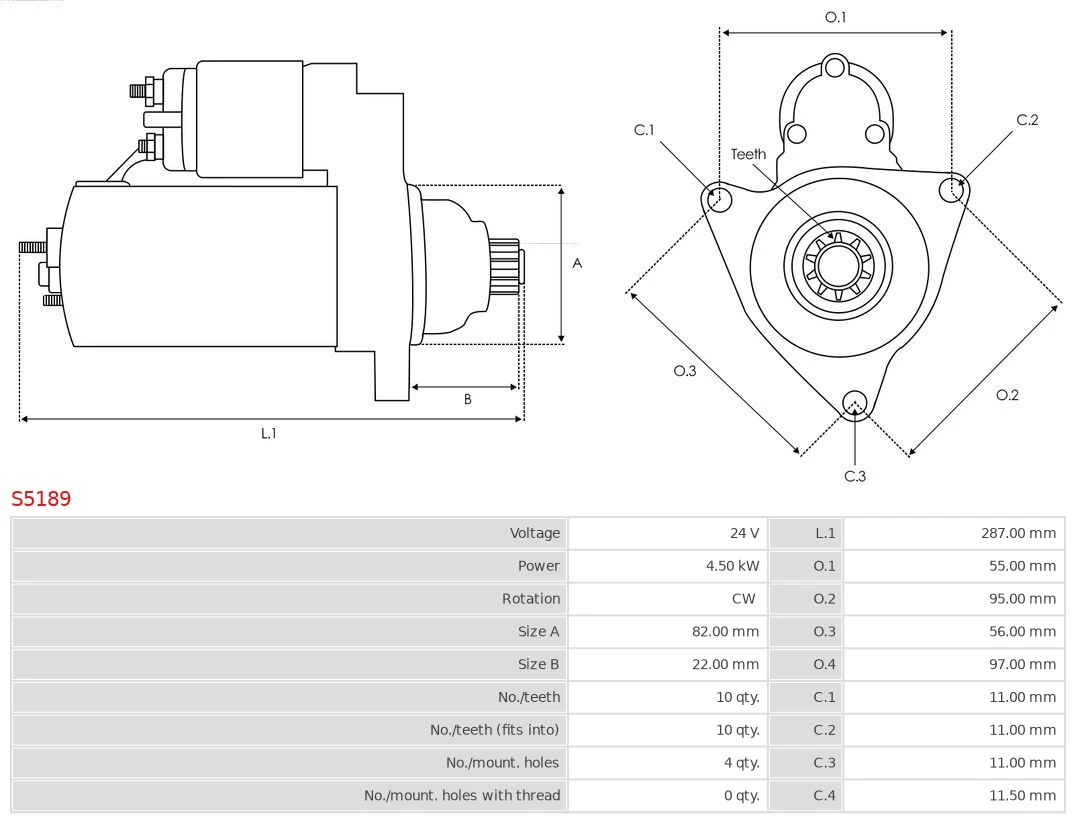 Motor de arranco S5189 As-pl