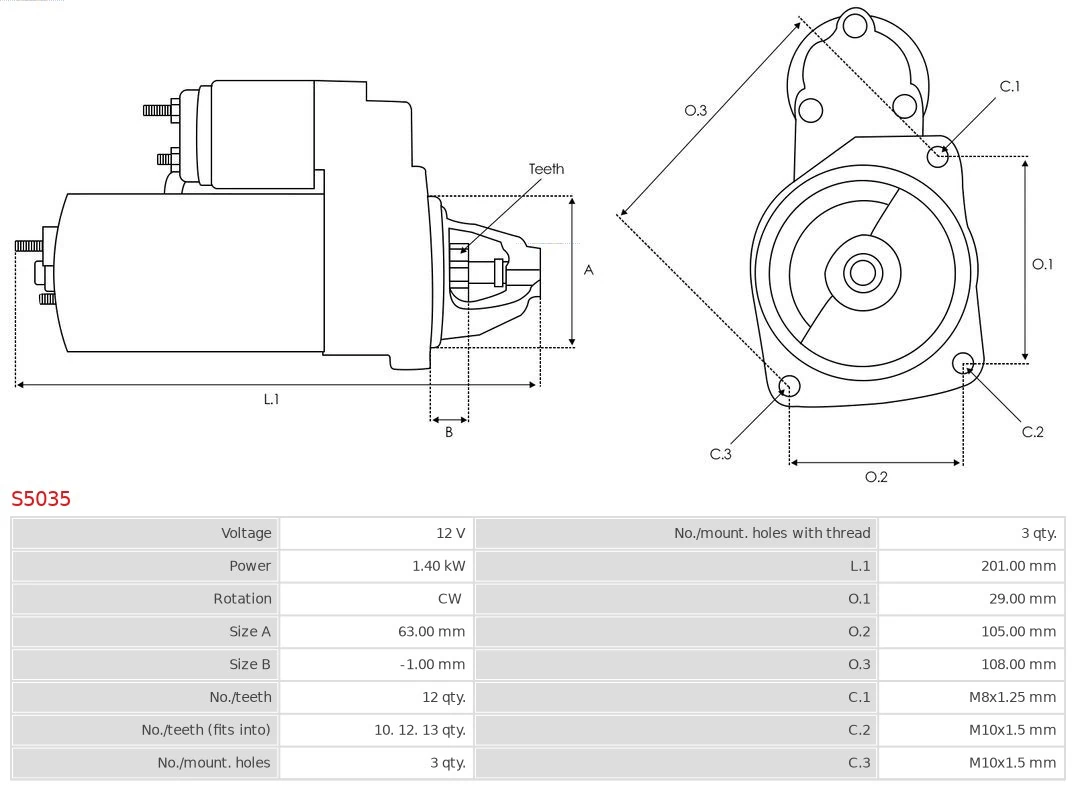Motor de arranco S5035 As-pl