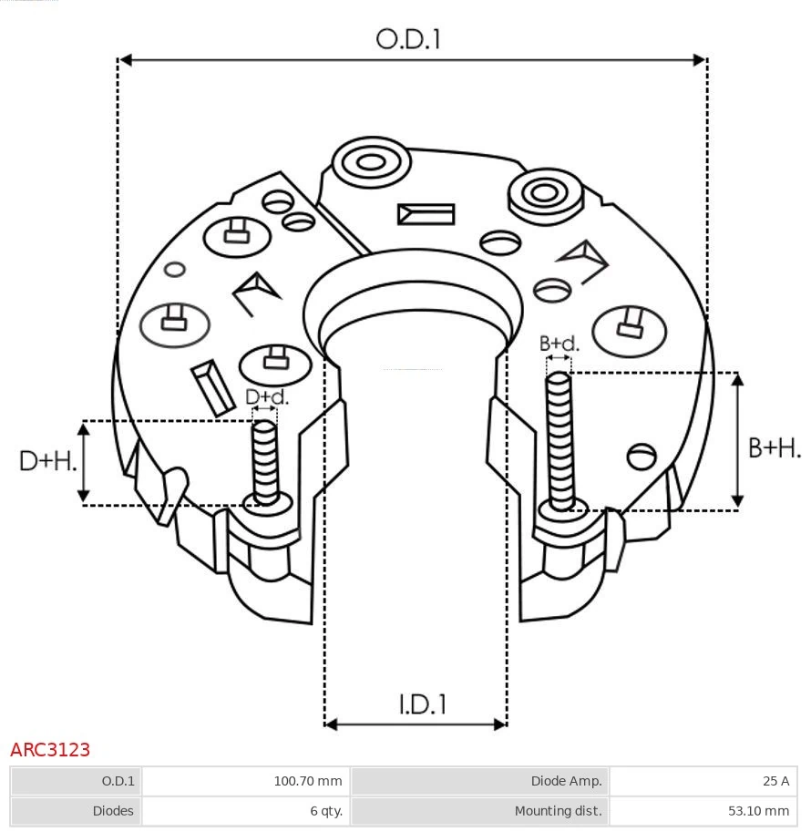  Eixo de diodos do gerador Seat Marbella hatchback (28) (1986 - 1998) 