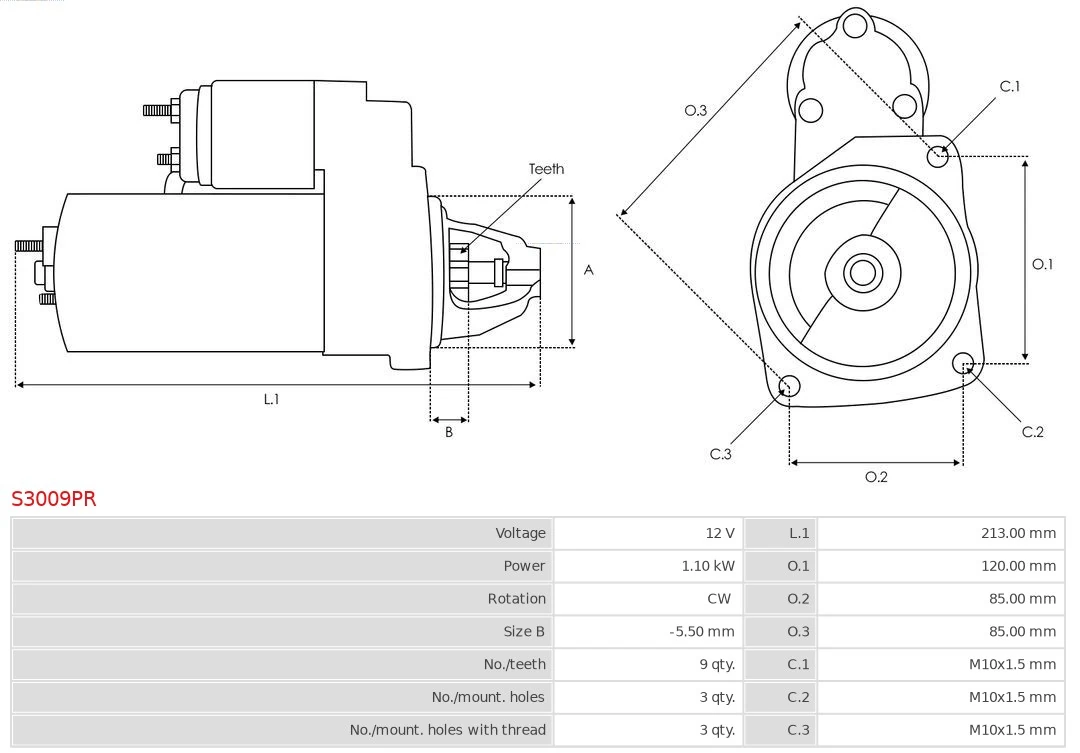 Motor de arranco S3009PR As-pl