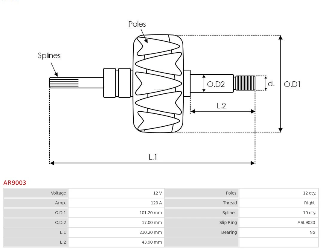 Induzido (rotor) do gerador para Hyundai Sonata V NF