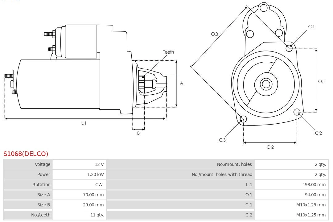 Motor de arranco S1068DELCO As-pl