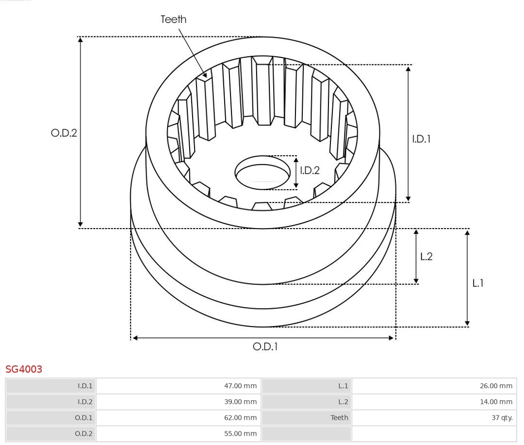 Roda dentada planetária de redutor do motor de arranco As-pl SG4003 preço, a partir de 4,02 USD