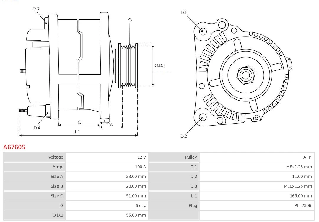 Gerador As-pl A6760S